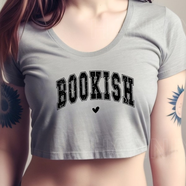 Bookish Crop Top | Book Lover T-Shirt Retro Reader Tee  Gift For Reader Book Club T-Shirt Read More Women's Heritage Cropped T-Shirt