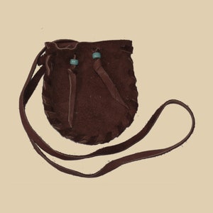 SALE!!! Suede Deer Leather   3-1/2&quot; x 4&quot; Neck Pouch - No Brand on Front