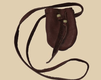 Elk Leather   3" X 3-1/2" Neck Pouch - No Brand on Front