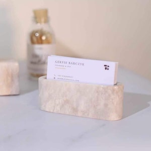 Personalisierter Marmor-Visitenkartenhalter für Schreibtisch, Chef-Calling-Card-Display, Kartenetui, Eleganter Schreibtisch-Organizer, Geschäftsgeschenk