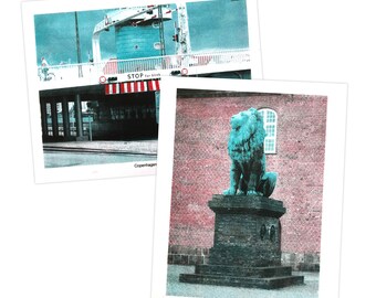 Copenhagen 2008: 2 Print Set (8"x10") Risograph Riso Print Blink & Lion