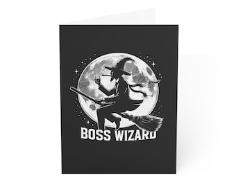 Boss Wizard - Gothic Greeting Card, Alternative Card, Witchy Birthday Card, Dark Fantasy Card, Greeting Card Alternatives, Gift for Him