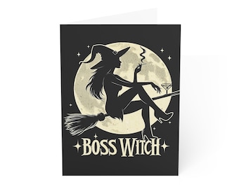 Boss Witch - gotische wenskaart, alternatieve kaart, heks verjaardagskaart, Dark Fantasy-kaart, wenskaartalternatieven, Witchy Vibes