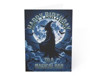 Magical Dad - Gothic Greeting Card, Alternative Card, Witchy Birthday Card, Dark Fantasy Card, Gothic Birthday Card, Spooky Birthday Card