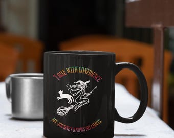 No Limits - 11oz Black Mug - Purple on a black background, Gothic Ceramic Mug, Witchy Mug, Dark Aesthetic Mug, Gothic Tea Cup