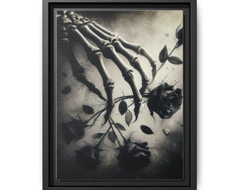Eternal Decay - Framed Matte Canvas Art, Gothic Wall Art, Gothic Home Décor, Dark Fantasy Artwork, Halloween Inspired Artwork