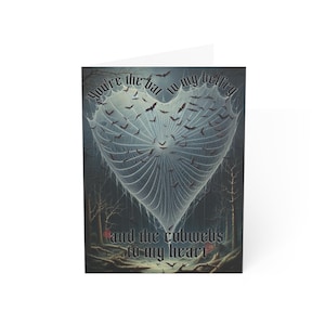 My Cobweb Heart - Gothic Greeting Card, Witchy Fantasy Card, Gothic Valentines Card, Creepy Valentines, Dark Romance, Gothic Romantic Gifts