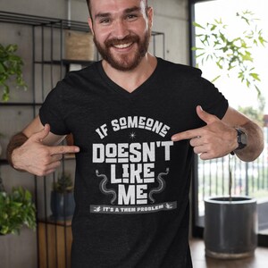 A Them Problem - Unisex Jersey Short Sleeve V-Neck Tee - Gothic T-Shirt - Positive Affirmations, Gothic Sports Wear, Inspirational Quote