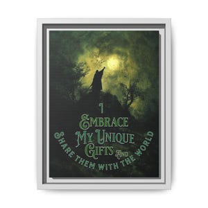Unique Gifts - Framed Canvas Print, Positive Affirmation Art, Motivational Wall Décor, Inspirational Quote, Unique Gift, Gothic Wall Art