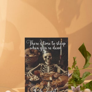 Skeleton Party Gothic Greeting Card - Digital Art Printable - Whimsigoth Inspired - Instant Download - Gothic Birthday - Funny Birthday Card
