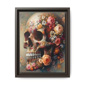 Eternal Bloom - Framed Matte Canvas Print, Floral Wall Art, Home Décor, Gothic Wall Décor, Ready to Hang, Gothic Cottagecore Artwork