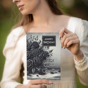 Dark Beauty - Gothic Greeting Card, Alternative Card, Witchy Birthday Card, Dark Fantasy Card, Greeting Card Alternatives