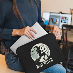 Boss Witch - Gothic Laptop Sleeve, Alternative Office Equipment, Gothic Tablet Bag, Positive Affirmation, Witchy Vibes, Home Décor