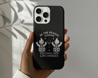 Be The Reason - stoere hoesjes - zwart - voor Samsung, pixel en iPhone, Gothic telefoonhoesje, Witchy Vibes mobiele telefoonhoesje, positieve affirmaties