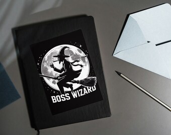 Whimsigoth Wizard Printable Download - "Boss Wizard" - Gothic Digital Greeting Card - Printable Cards - Instant Download - Alternative Card