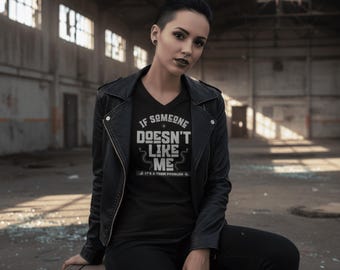 A Them Problem - Unisex Jersey Short Sleeve V-Neck Tee - Gothic T-Shirt - Positive Affirmations, Gothic Sports Wear, Inspirational Quote