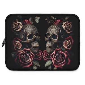 Dark Blossom - Gothic Laptop Sleeve, Witchy Alternative Laptop Case, Travel Laptop Case, Gothic Style laptop Bag, Spooky Laptop Cover