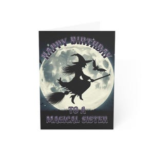 Magical Sister - Gothic Greeting Card, Alternative Card, Witchy Birthday Card, Dark Fantasy Card, Gothic Birthday Card, Spooky Birthday Card