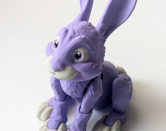 Articulated Bunny Rabbit - High Definition 3D Printed Flexible Flexi Art - Perfect Easter Spring Sensory Desk Pet Design by MatMire Makes