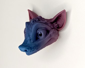 Detailed Fruit Bat Head Magnet - High Resolution 3D Printed Design - MatMire Makes Design - Multi Color Transition