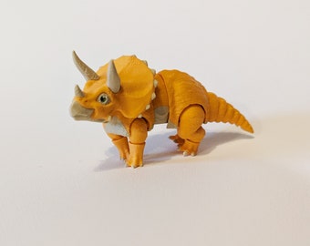 Dinosaurio articulado Triceratops Cera - Arte flexible con articulaciones flexibles impreso en 3D de alta definición - Regalo perfecto - Tapete sensorial para mascotas Mire Makes