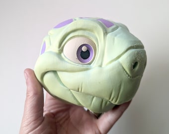 Turtle Head Small Unique Wall Hanging 3D Printed - Green Yellow Purple PLA Plastic Decorative Display