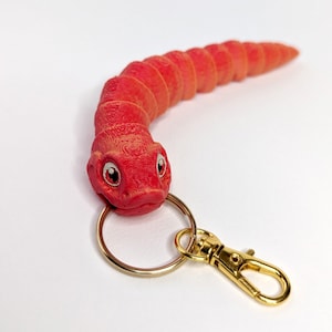 Hognose Snake Keychain High Resolution 3D Printed Design Multi Color Cute Gift MatMire Makes Design Red Orange