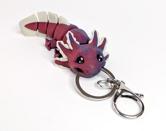 Axolotl Keychain & Flexi Friend - High Resolution 3D Printed Design Multi Color Cute Gift - MatMire Makes Design