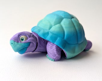 Turtle in Shell - High Definition 3D Printed Flexible Flexi Art - Perfect Easter Spring Sensory Desk Pet Design by MatMire Makes Tortoise