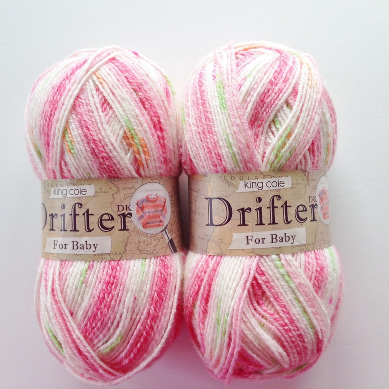 Many Colours Self Striping Yarn 100g Drifter DK Knitting Yarn by King Cole