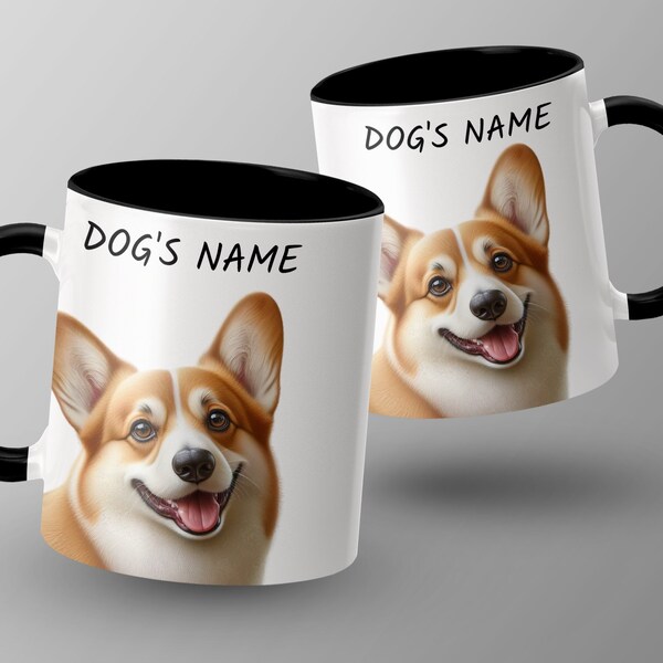 Cute Corgi Dog Mug, Happy Smiling Pet Portrait, Animal Lover Coffee Cup, Perfect Gift for Dog Owners