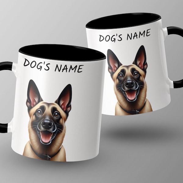 German Shepherd Dog Mug, Realistic Dog Portrait, Animal Lover Coffee Cup, Pet Illustration, Perfect Gift for Dog Owners