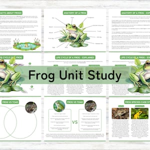 Frog Unit Study, Homeschool Printable, Nature Unit Study, Instant Download