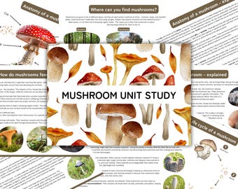 Mushroom Unit Study: Homeschool Nature Printable (Instant Download)