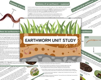 Earthworm Unit Study: Homeschool Nature Printable (Instant Download)