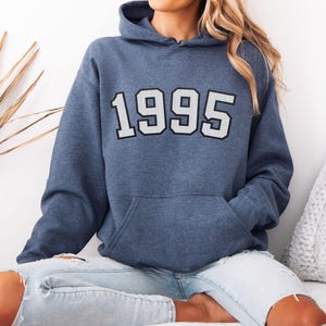 Embroidered Retro Custom Year Birthday Hoodie,Vintage Embroidered Sweatshirt,30th 40th Birthday Gift,Birthday Hoodie,Birthday Party Apparel