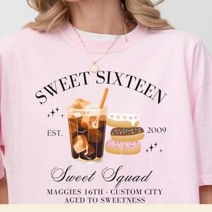 Personalized 16th Birthday Shirt,Sweet 16 Comfort Colors Shirt,Custom Name Tee,Cute Birthday Gift,Sixteenth Party Outfit,Girl&#39;s Special Tee