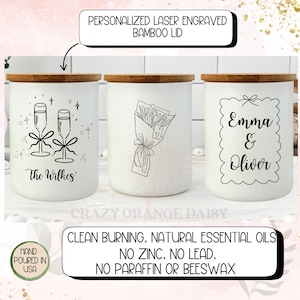 Custom Wedding Candle Gift,Personalized Engagement Candle Gift,Unique Wedding Gift,Custom Candle for Couples,Bridal Shower Gift,Anniversary