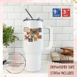 Vlinderbeker, 40 oz roestvrij staal, gepersonaliseerd kerstcadeau