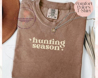 Camiseta de temporada de caza, camiseta de caza, camiseta Comfort Colors Hunter, regalo para campamento de venados, camiseta de caza de venados, regalo para amantes de la naturaleza