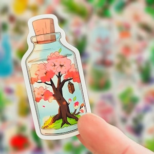Stickers esthétiques végétaux - Stickers nature - Stickers herbier - Stickers floraux pour albums, ordinateurs portables, bouteilles d'eau - Imperméables