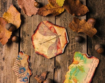 Vintage Burnt Edge Stickers: Ephemera Decals for Journaling, Scrapbooking, Crafts