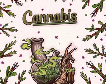 Pegatinas de marihuana: Calcomanías para fumetas para portátiles y botellas de agua