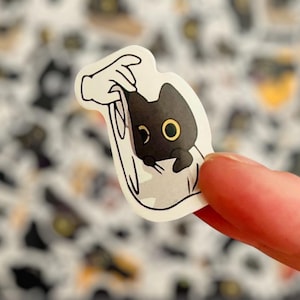 Mini autocollants chat noir - assortiment d'autocollants d'animaux - Bullet Journal - Scrapbook - Imperméable