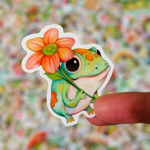 Süßer Frosch-Aufkleber - Wasserdichte, matte Aufkleber - Kawaii Aufkleber für Laptops, Wasserflaschen, Telefone, Skateboards, Gepäck, Scrapbooking