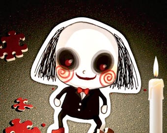 Cartoon Horror Movie Stickers: Scary Character Decals for Scrapbooking