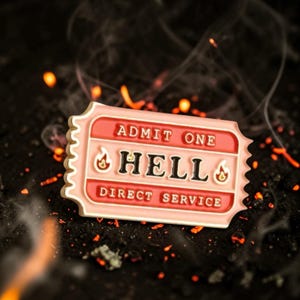 Sealing Your Fate Enamel Pin: One Way Ticket Lapel Accessory