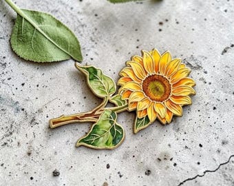 Sunflower Enamel Pin: Nature Inspired Lapel Accessory