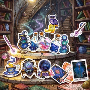 Magical Element Stickers: Enchanted Decals for Scrapbooking, Bullet Journalling, Junk Journalling, Water Bottles, and Skateboards