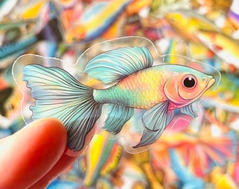 Stickers doorschijnende vissen - diverse stickers waterdieren - Bullet Journal - plakboek - waterdicht